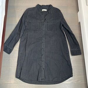 Madewell black denim shirt dress